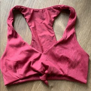 Maroon beach babe tie swim top